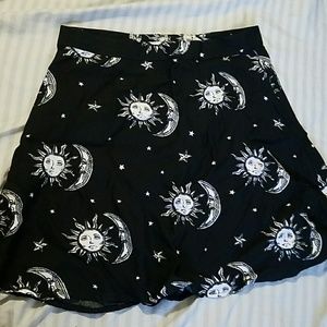 Sun and moon skater skirt