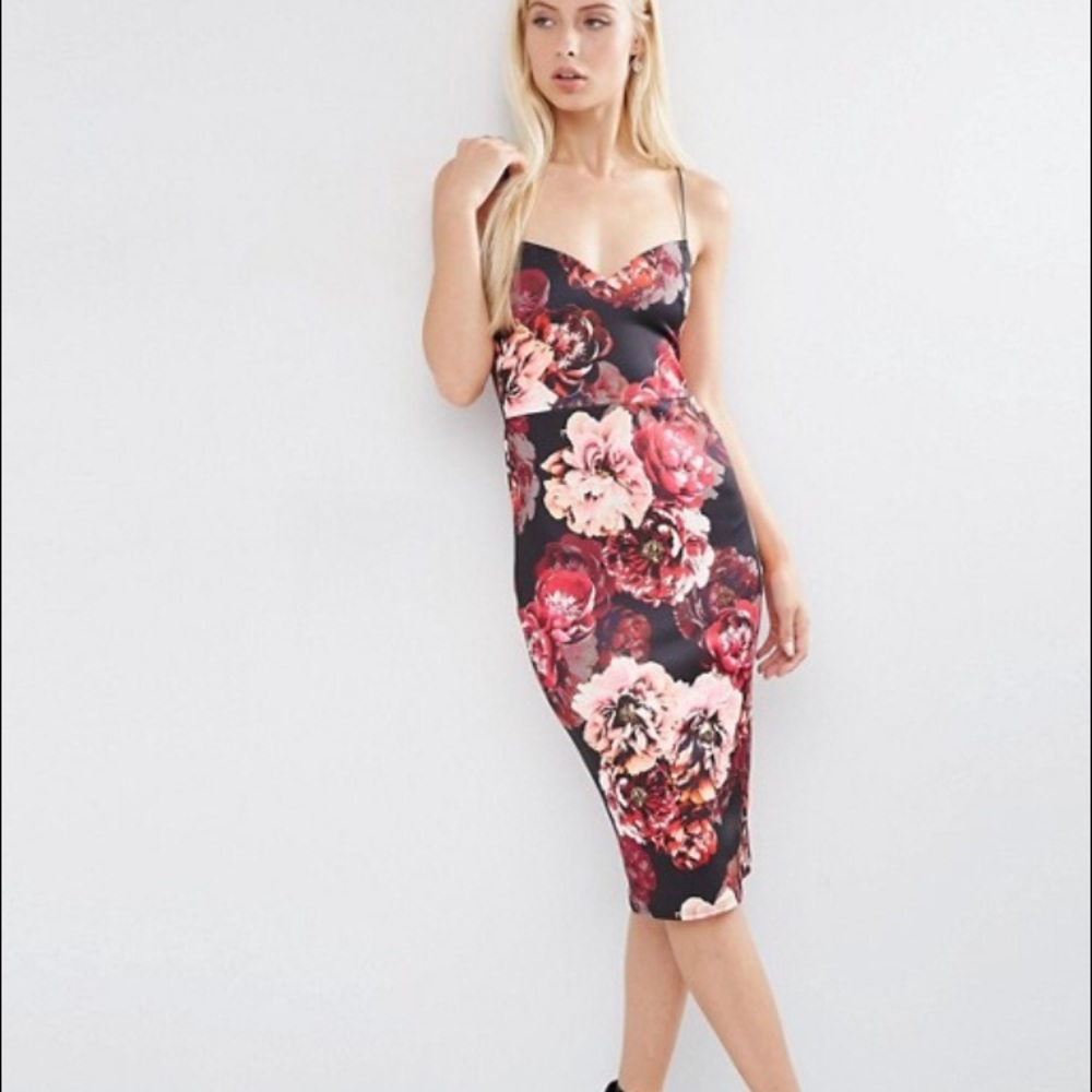 Floral Midi Pencil Dress