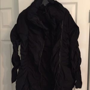 SUN KIM COMFY BLACK POLY TAFFETA VERTICAL RUCHE