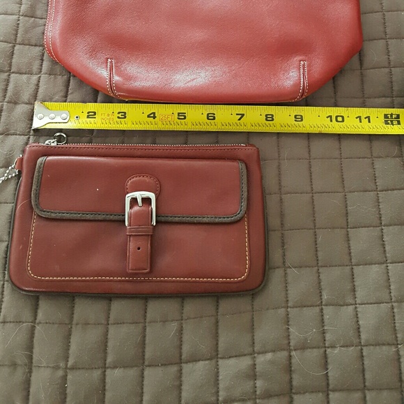 2 -Authentic Red Coach purse bag/matching wallet