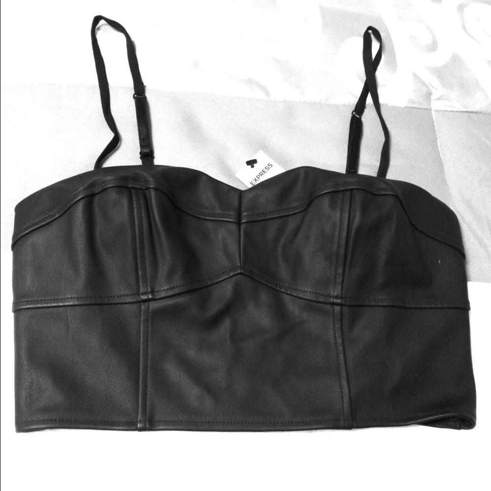 Express Faux leather bralette