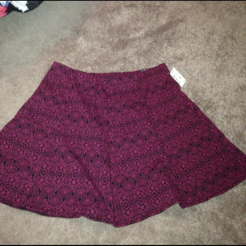 Maroon and black skirt