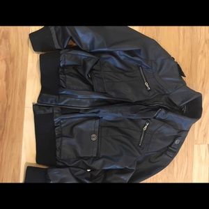 Oversized leather jacket