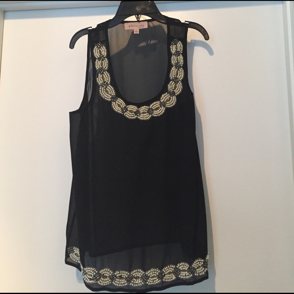 Philosophy Sheer Beaded tank