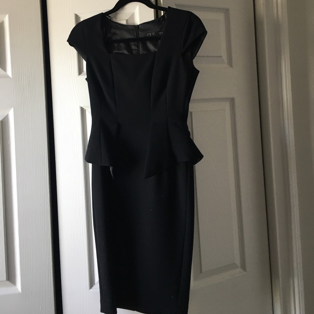 Zara black peplum dress