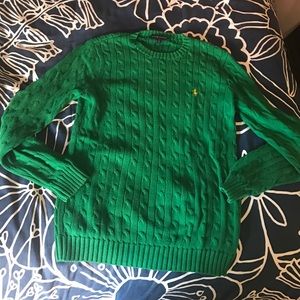 Green Cable-Knit Sweater