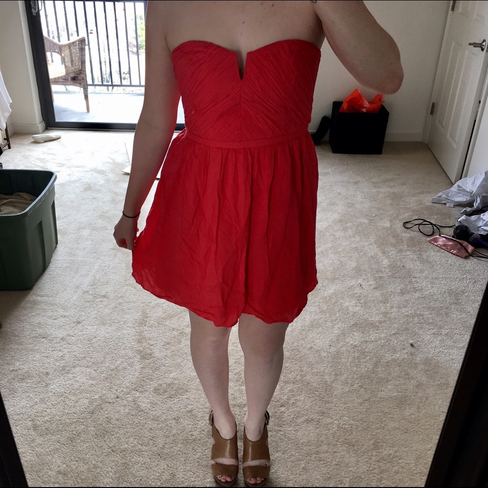 Strapless Coral Dress