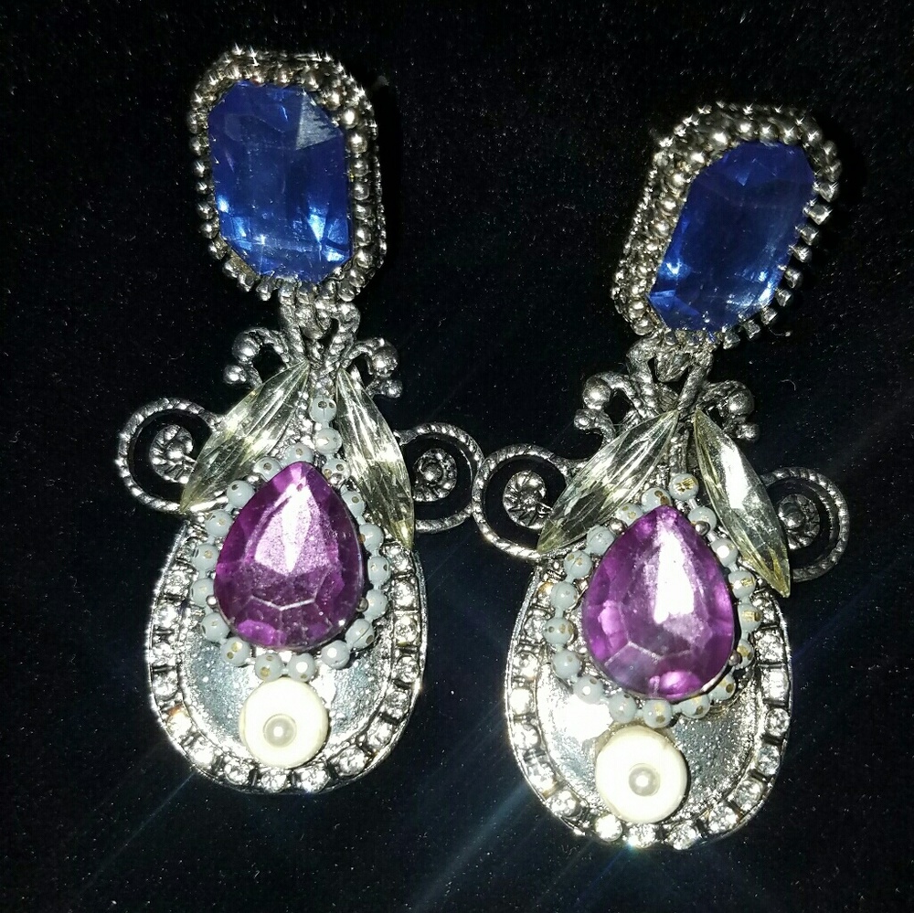 Silvertone Statement Earrings