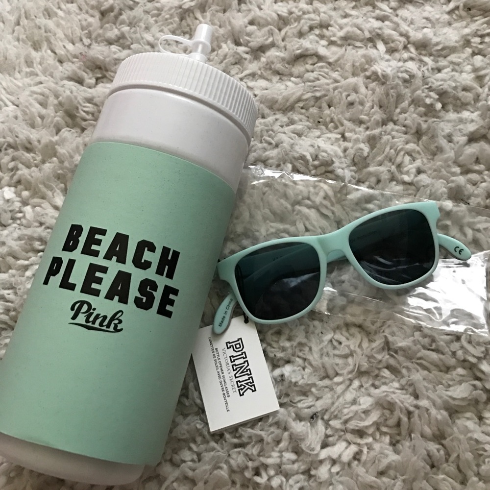 NEW Pink mint bottle and sunglasses