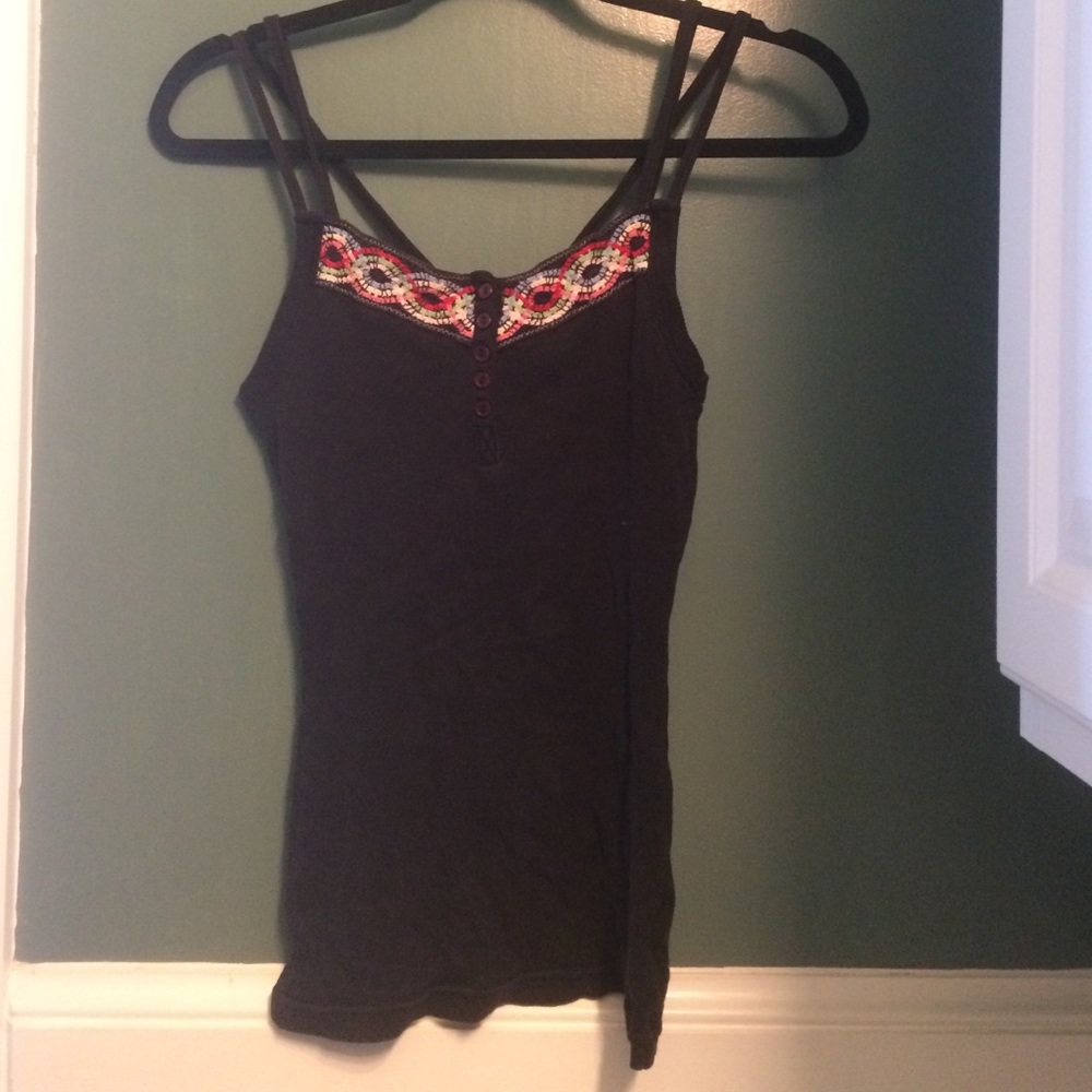 Free People Embroidered Cross-back Tank Top - Picture 2 of 4