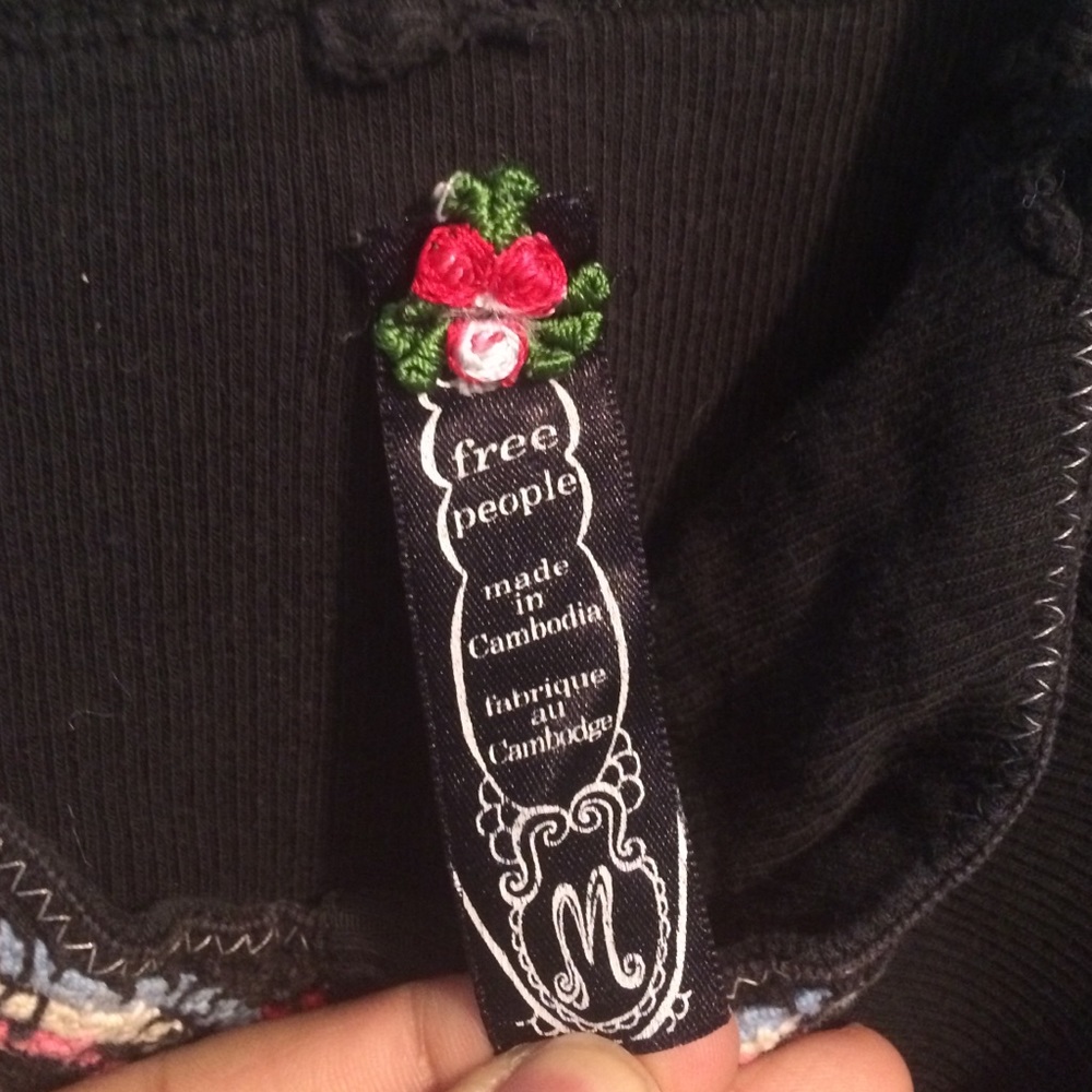 Free People Embroidered Cross-back Tank Top - Picture 4 of 4
