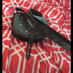 Olive Cross Body Purse With Detailed Strap