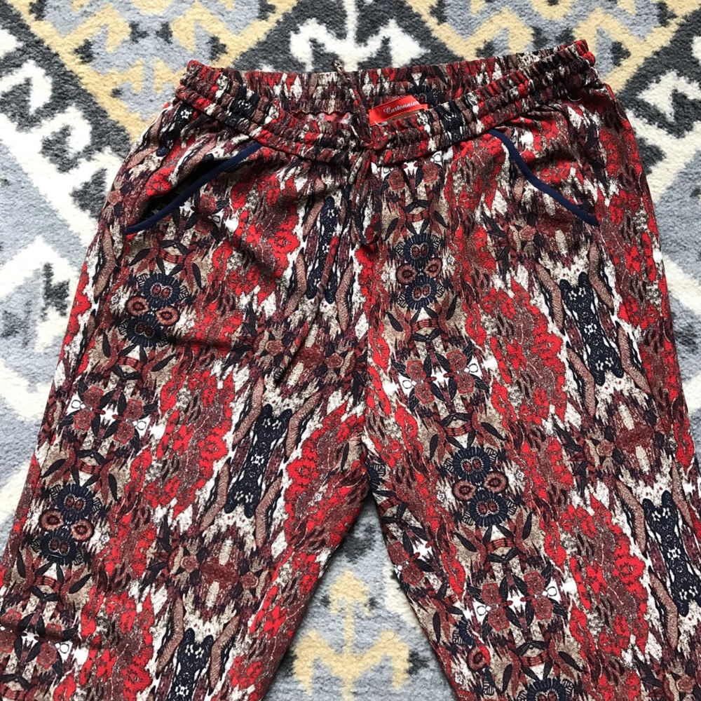 ANTHROPOLOGIE red printed jogger!