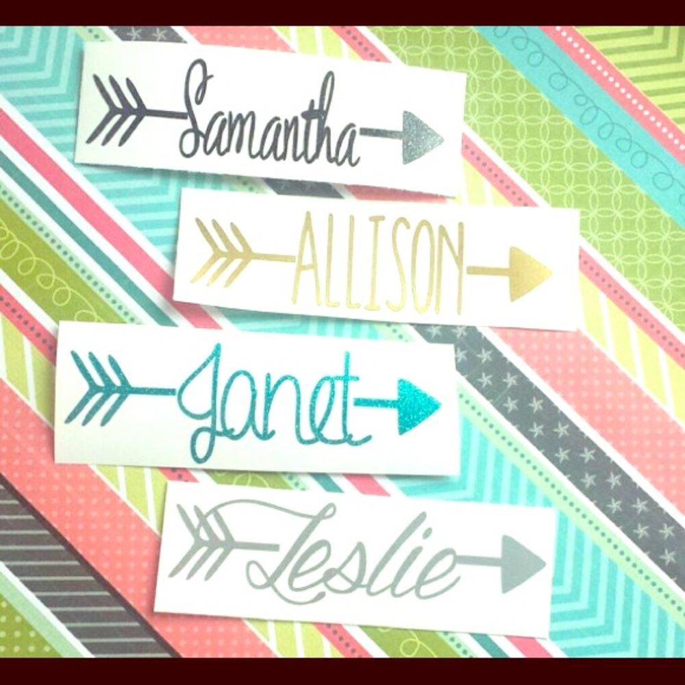 Arrow name decals for cars, tumblers, you name it