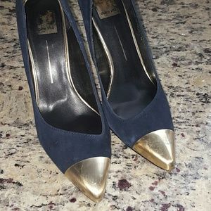 Dolce Vita Navy Gold Toe Heels