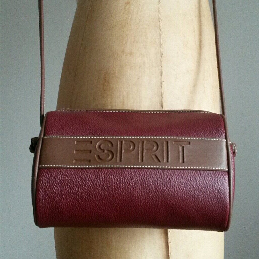 Vintage 80s Esprit merlot small vegan purse