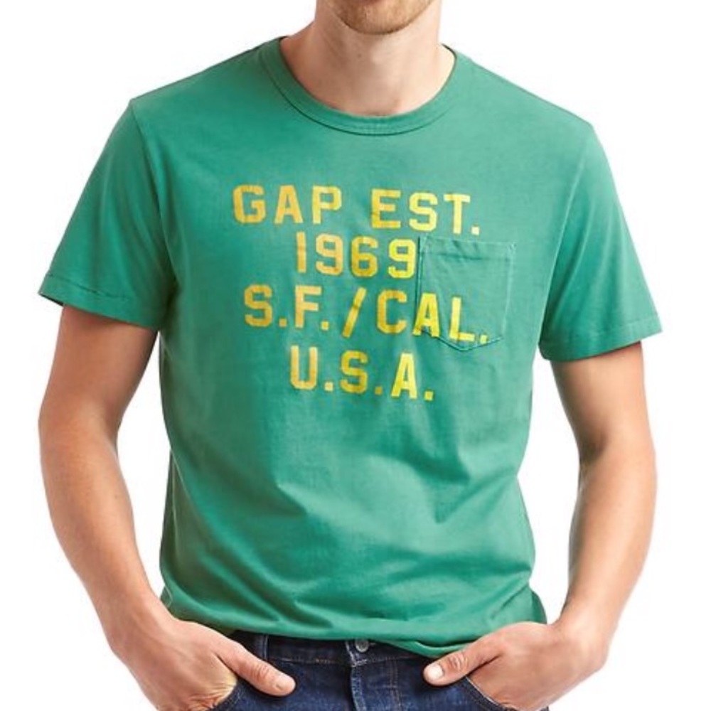 NWT gap men logo pocket crew tee