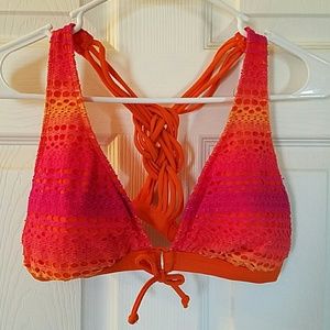 Orange bikini top, size XL