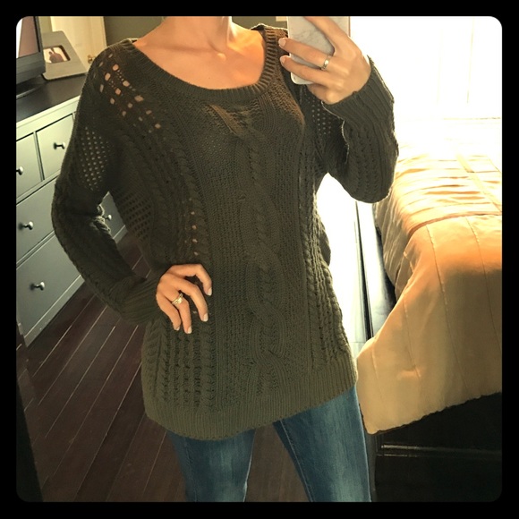 Express Sweaters - Oversized army green sweater from Express