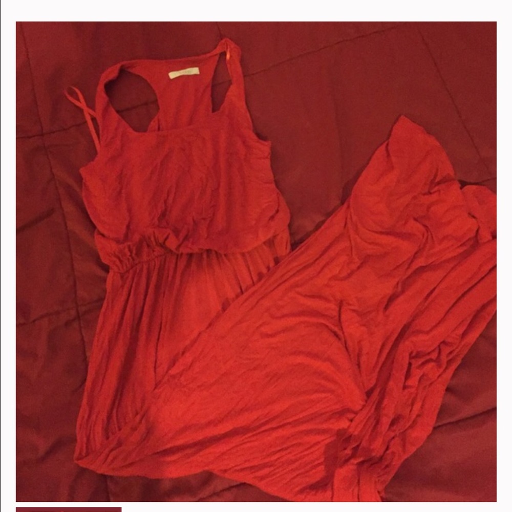 Red maxi dress