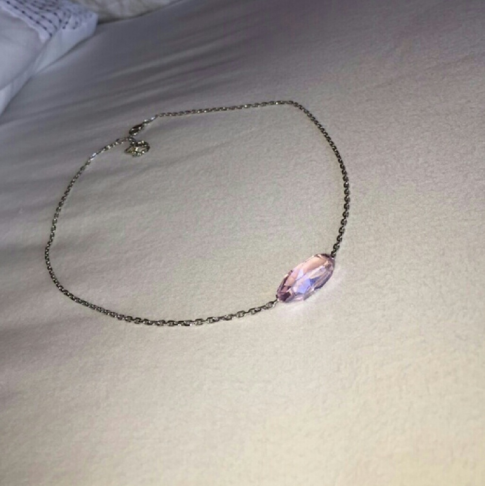 Swaroski light pink crystal necklace