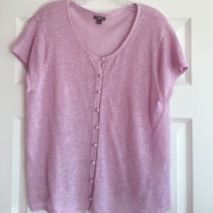 100% linen  cap sleeve top