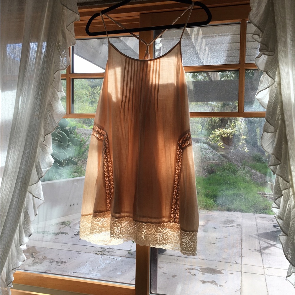 Boho peach dress small