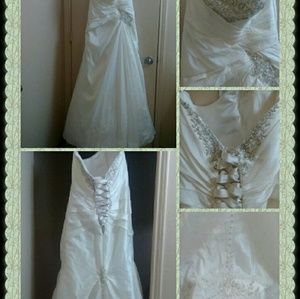 Strapless beaded wedding dress