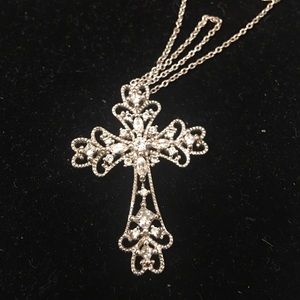 Sterling Silver & Moissanite Cross Necklace