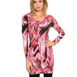 Multicolor long sleeve tunic - small or med