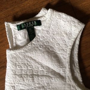 Ralph Lauren embroidered white shell tank top