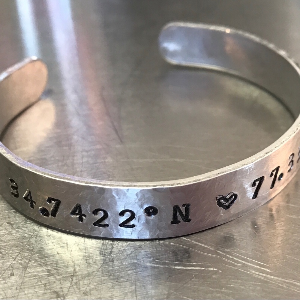 Latitude longitude custom bracelet!