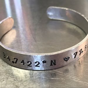 Latitude longitude custom bracelet!