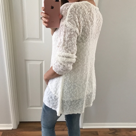 SOLD OUT • White Knit Long Sleeve Top - Picture 3 of 4