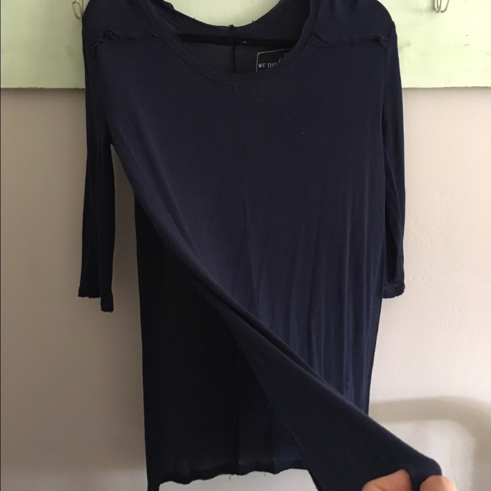 Navy blue free people top with side slits