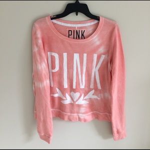 Coral pink tie dye Victoria secret pink pull over