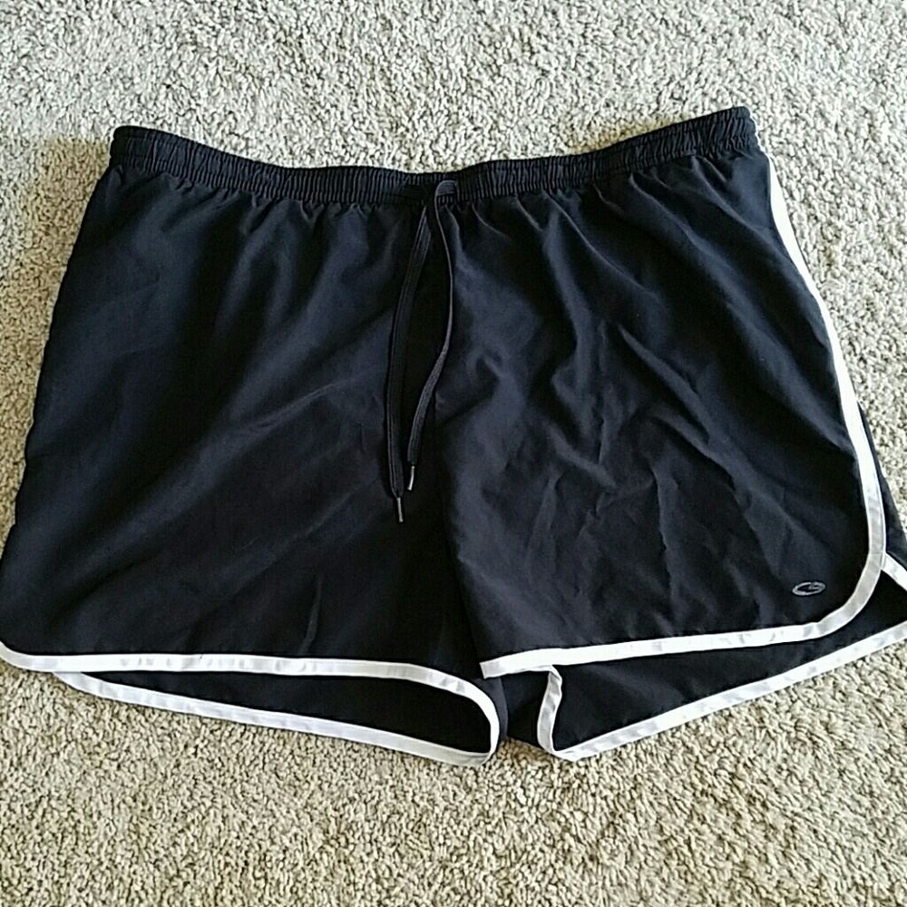 Black Champion running shorts, size L