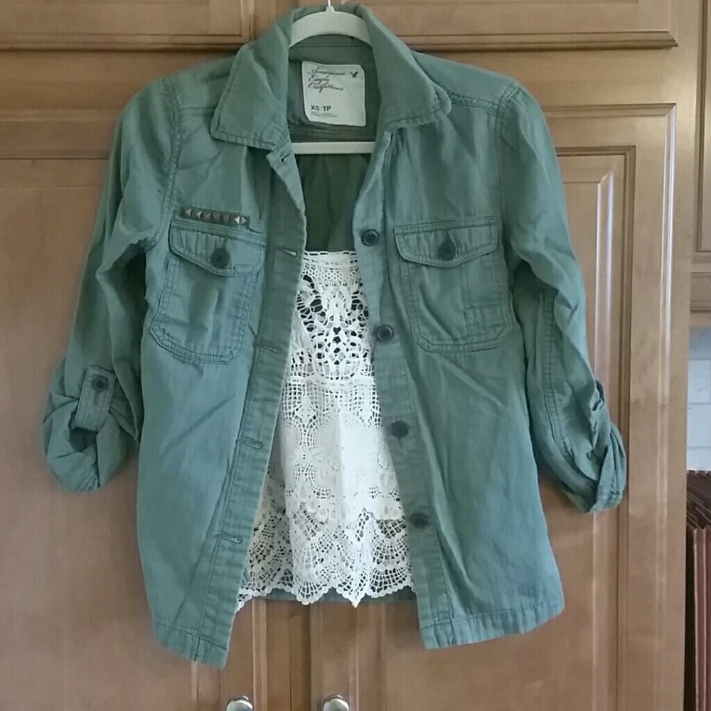 EUC Army Fatigue Green Button Down Shirt