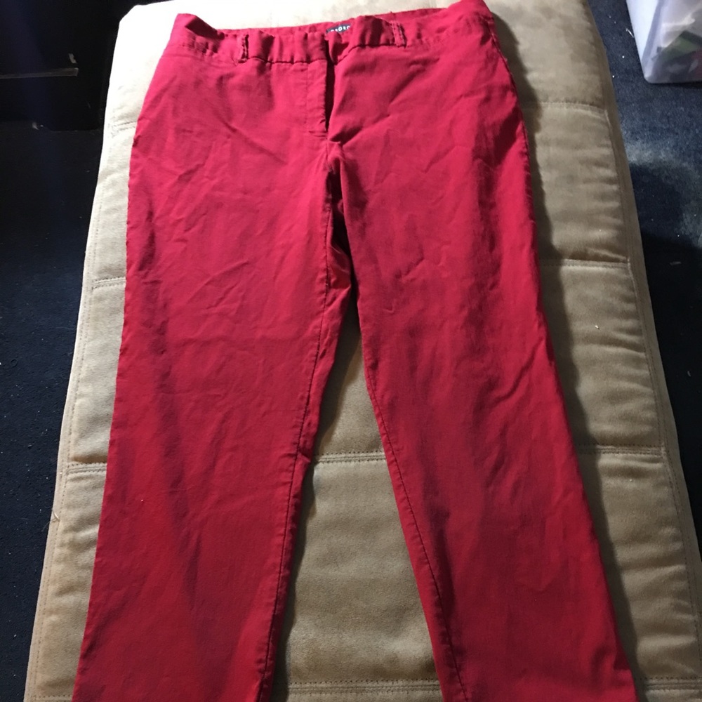 George's red women's trousers