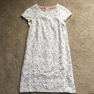 Loft ivory lace shift dress, size 0P