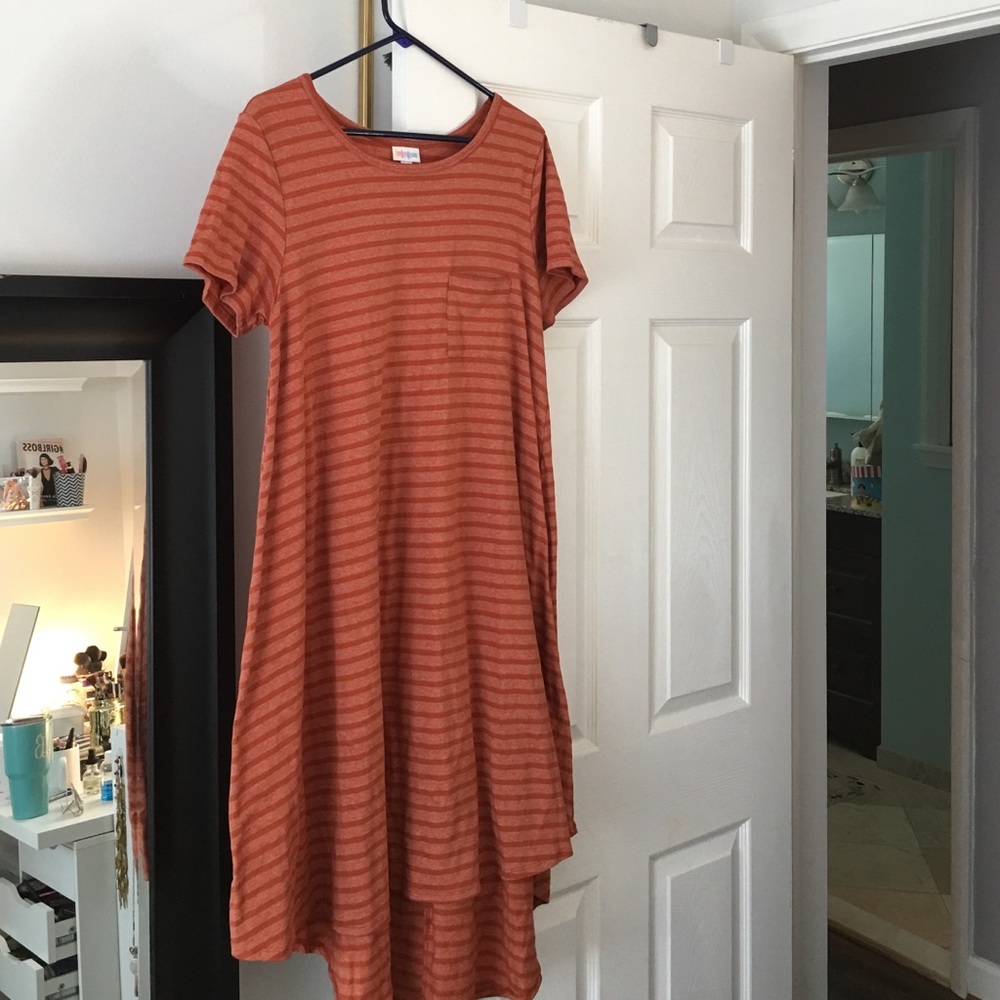 Pumpkin orange striped medium Lularoe Carly