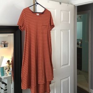 Pumpkin orange striped medium Lularoe Carly