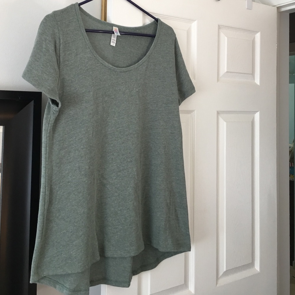 Sage green heathered large classic t- lularoe