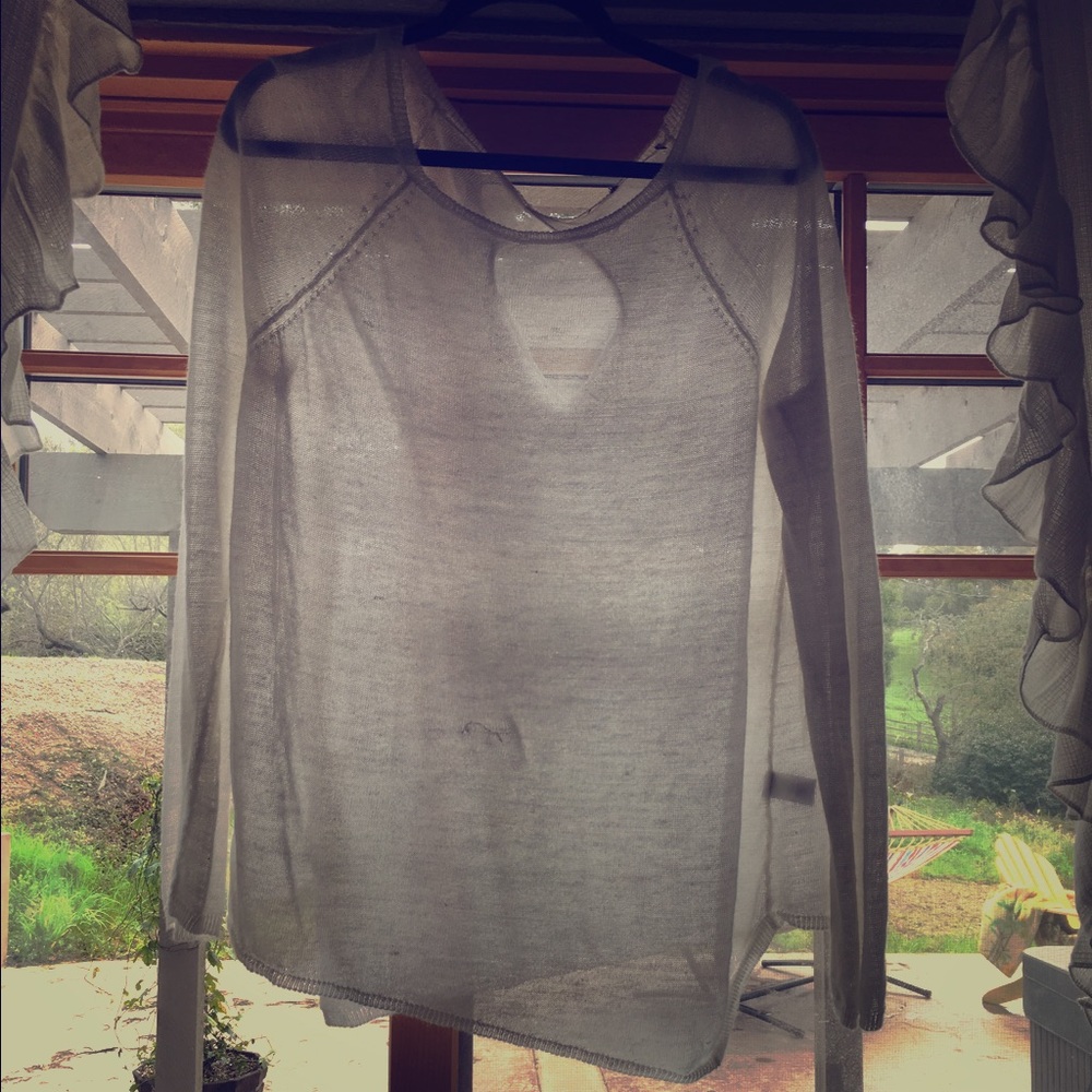 Sheer white lightweight sweater top
