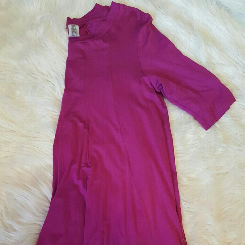 Magenta Short Sleeve Dress