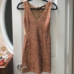 Gold sequin cocktail dress