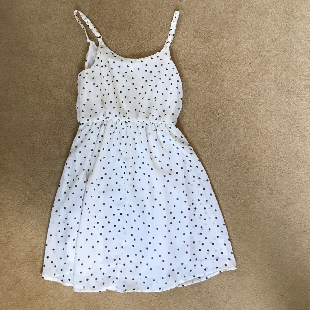 Polka dot white and black dress