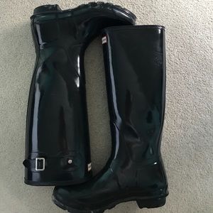 Tall Shiny Black Hunter Boots