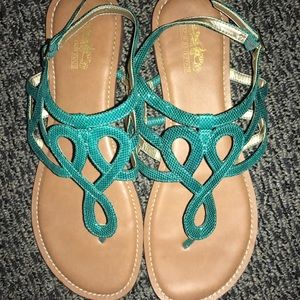 TEAL SANDALS