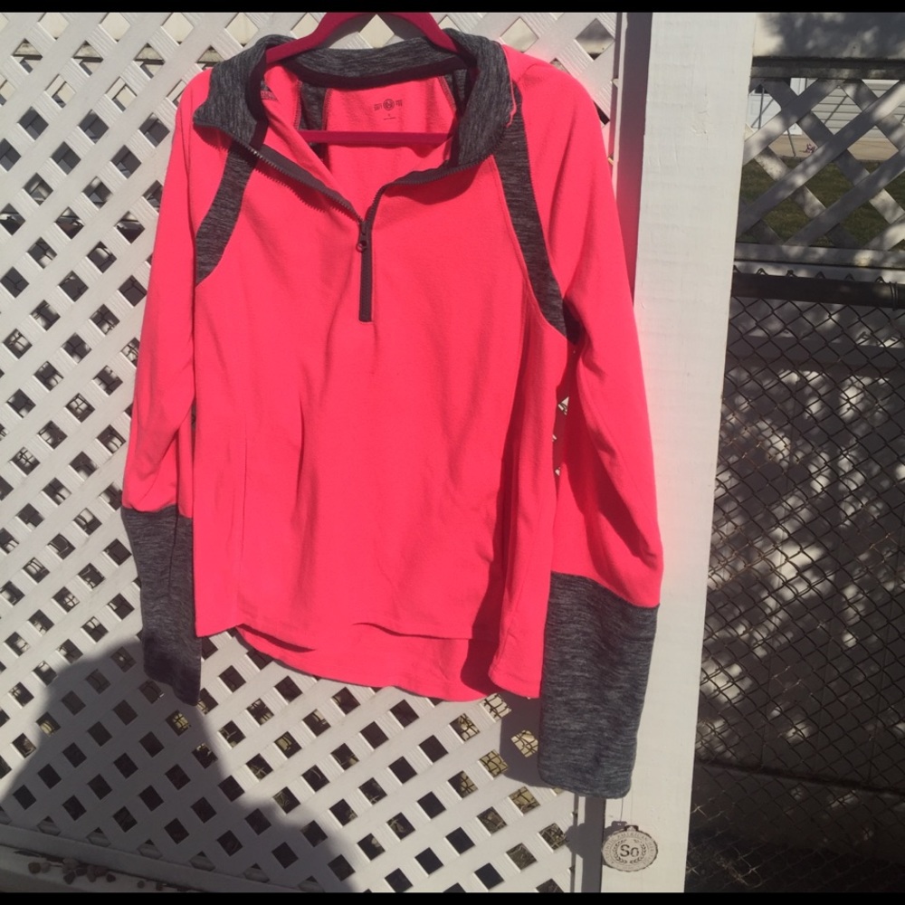 Pink/grey half deep fleece